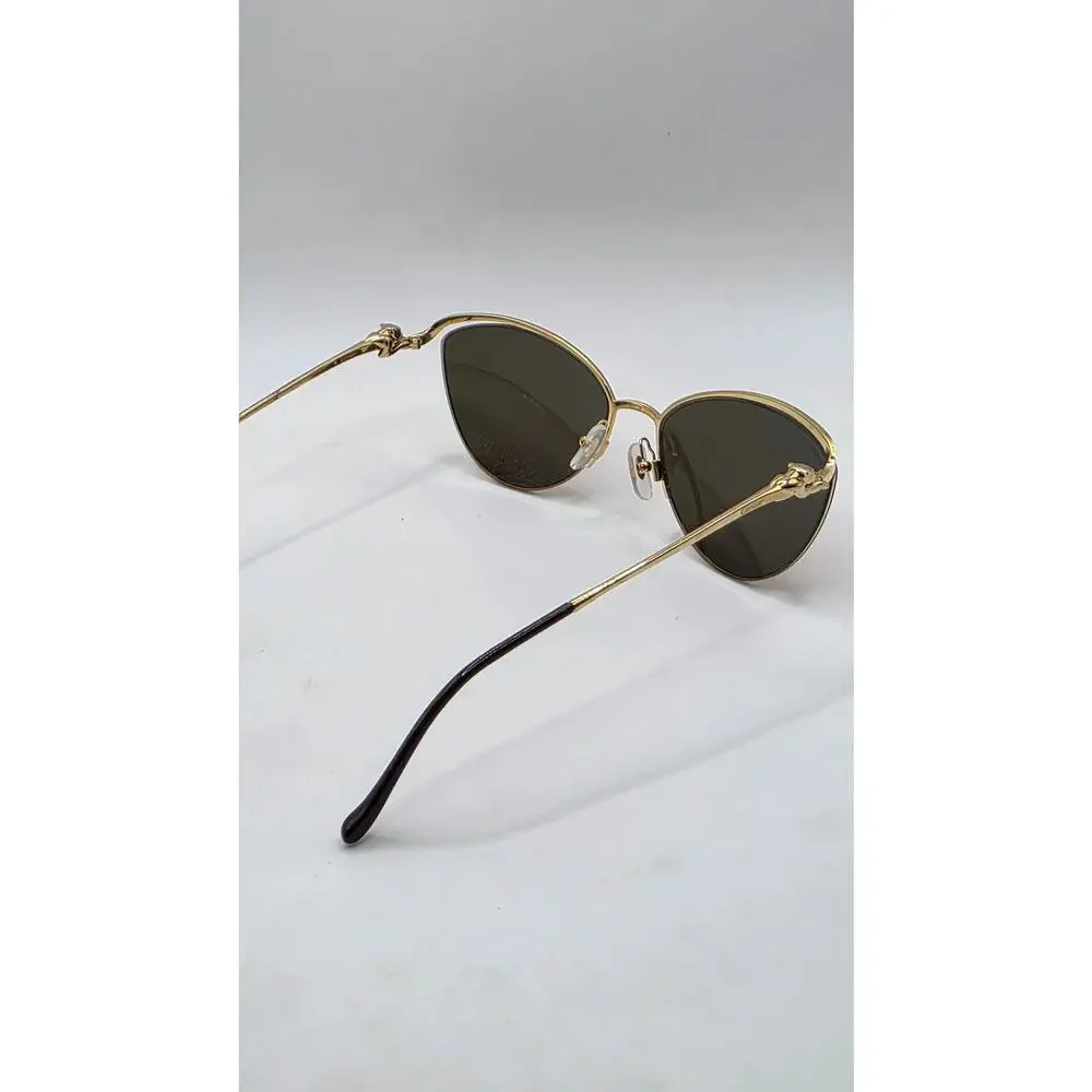 Cartier Gold-tone Cat-Eye Tinted Sunglasses
